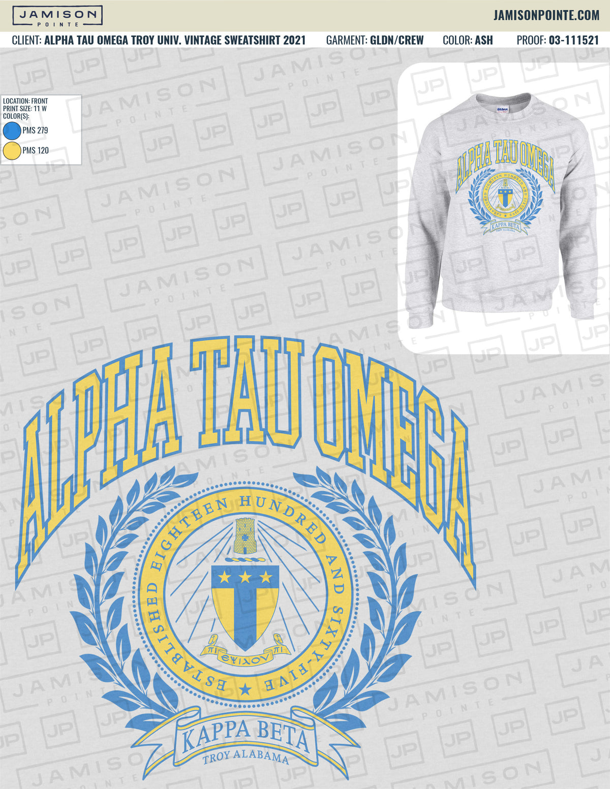 Alpha Tau Omega Troy University Vintage Sweatshirt