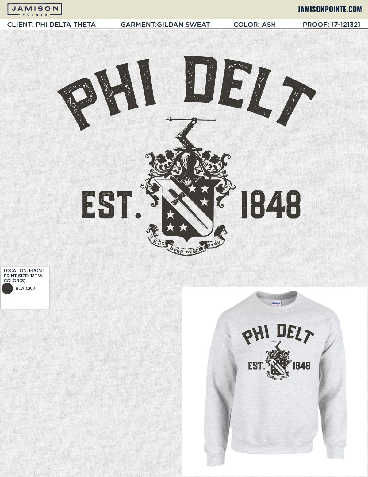 Phi Delta Theta University of Kentucky Crewneck Sweatshirt