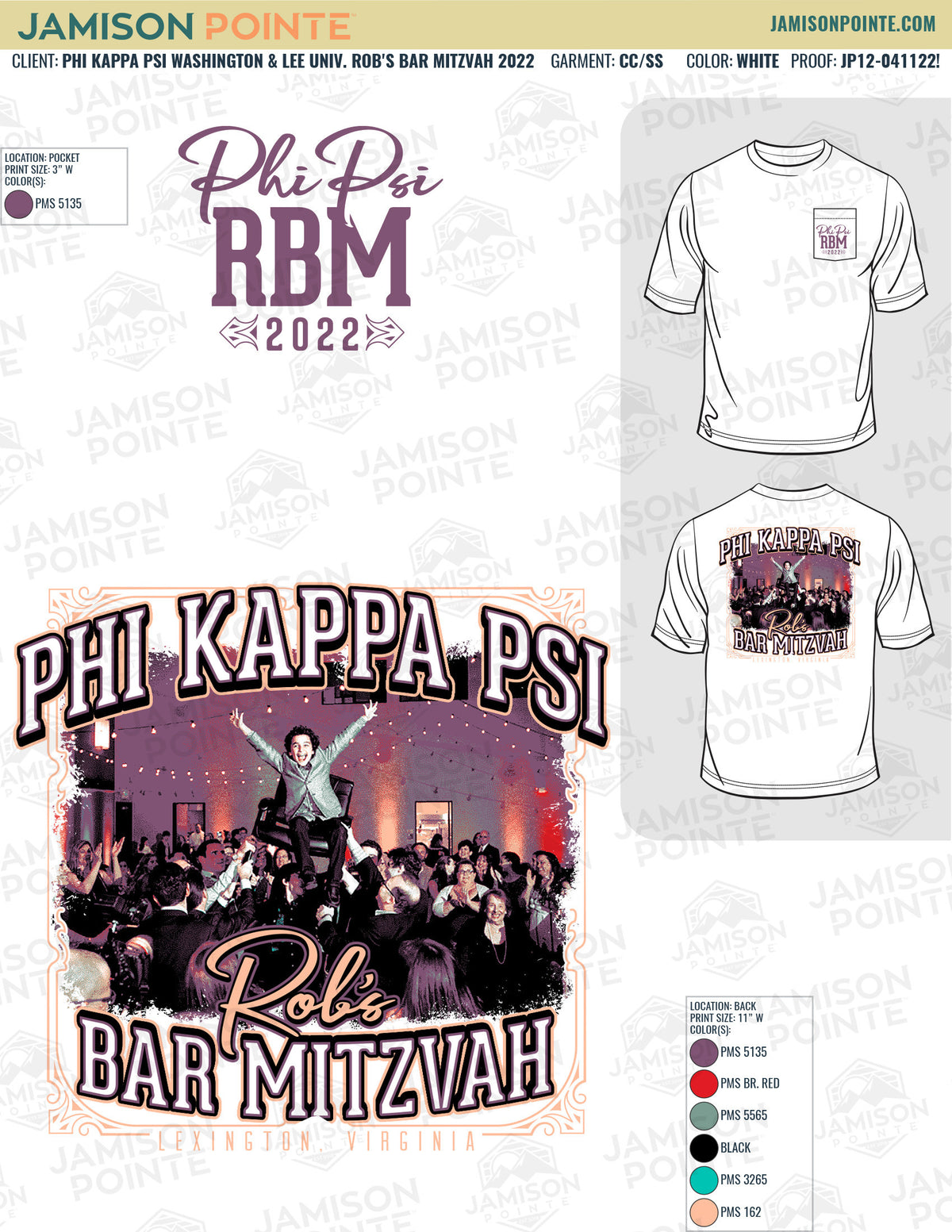 Phi Kappa Psi Washington Lee University Rob&#39;s Bar Mitzvah T-Shirt