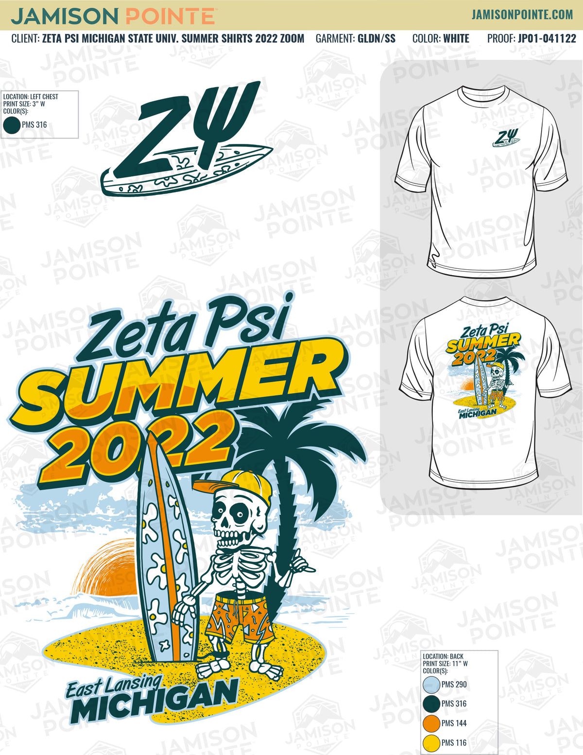 Zeta Psi Michigan State University Summer Shirts T-Shirt