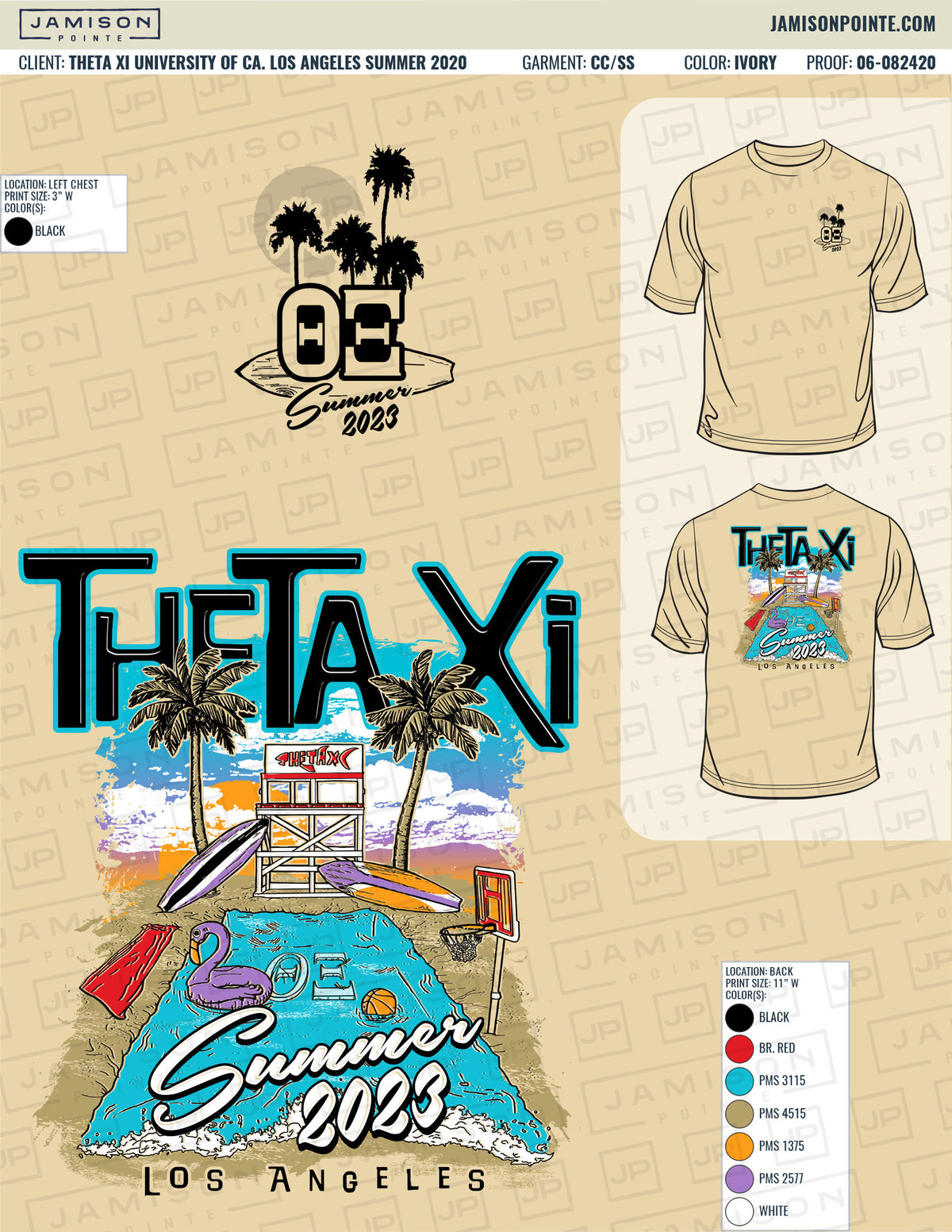 Theta Xi University of California Los Angeles Summer T-Shirt