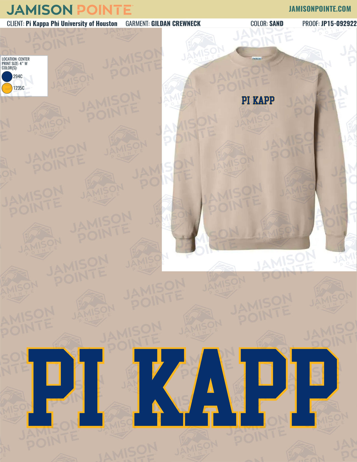 Pi Kappa Phi University of Houston Fall Sweatshirts
