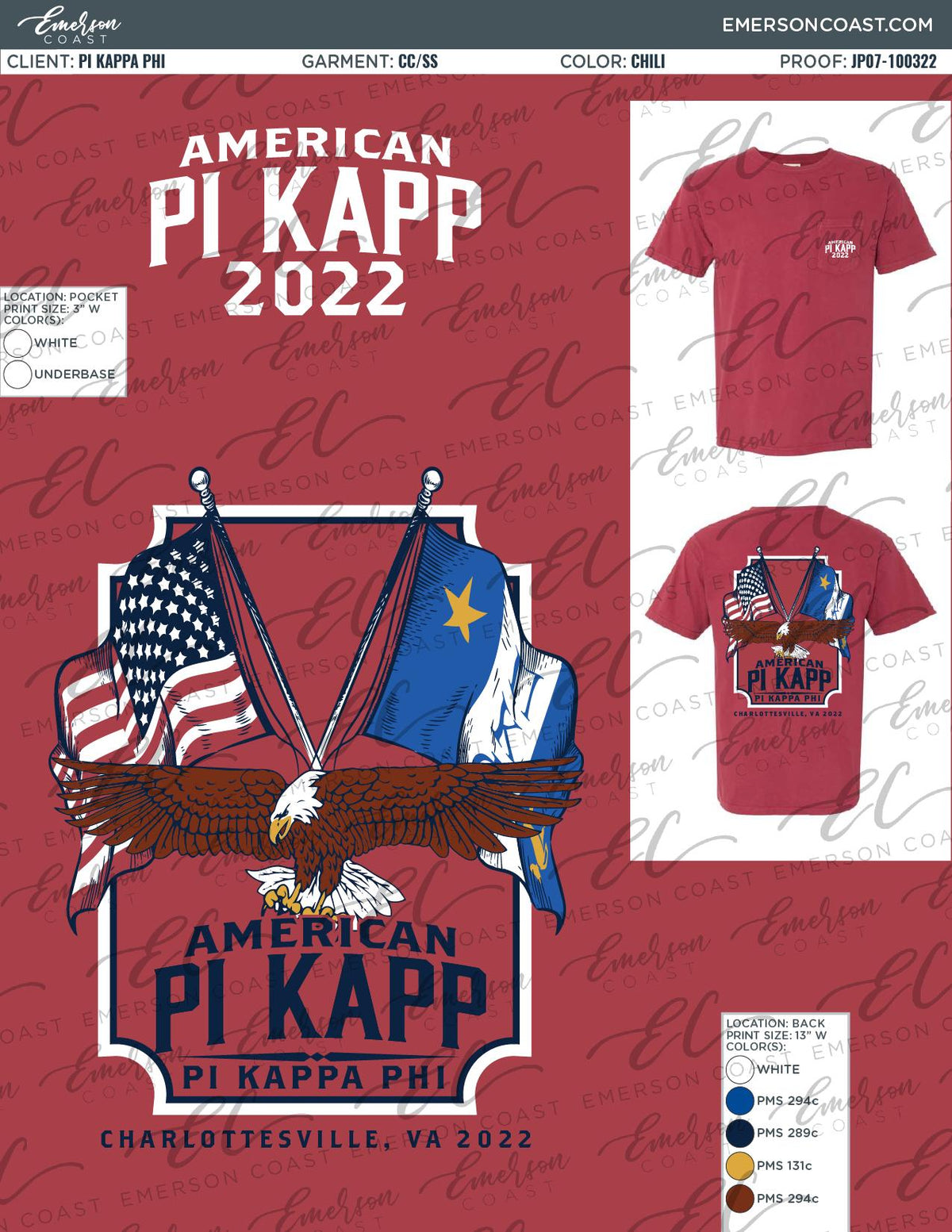 Pi Kappa Phi University of Virginia American Pi Kapp T-Shirt