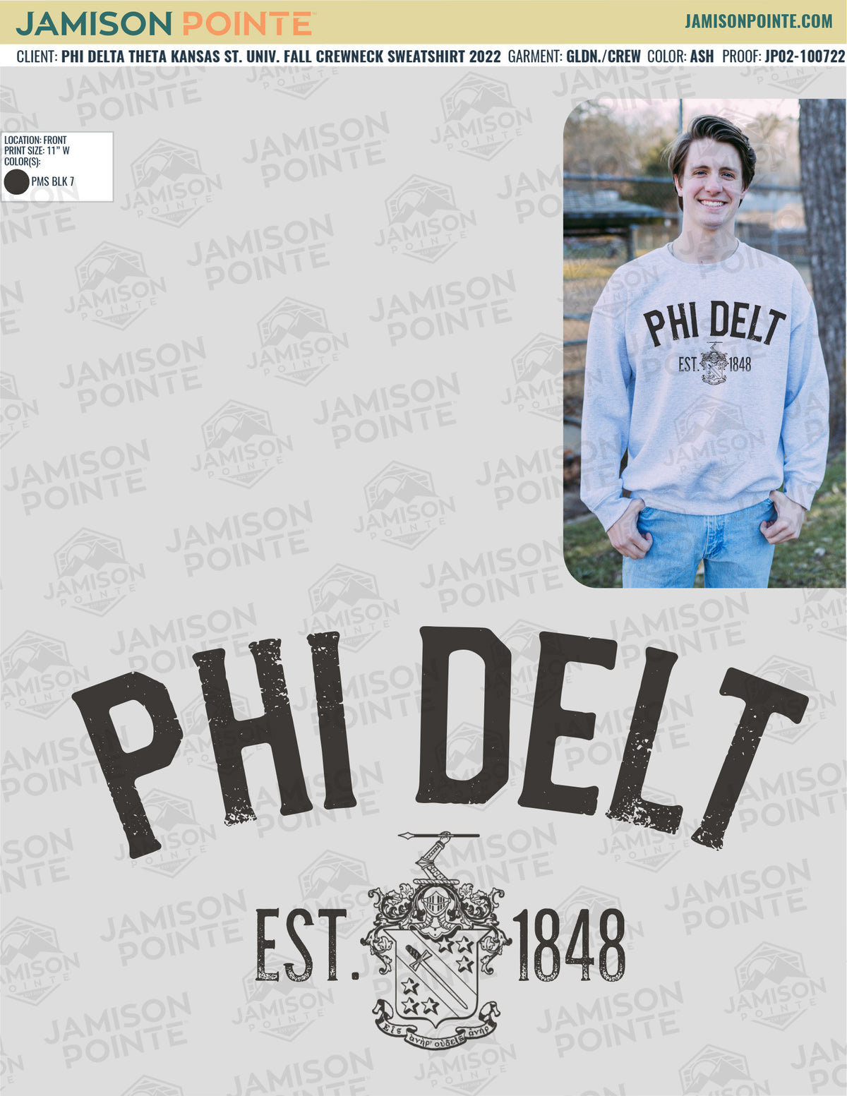 Phi Delta Theta Kansas State University Fall Crewneck Sweatshirt