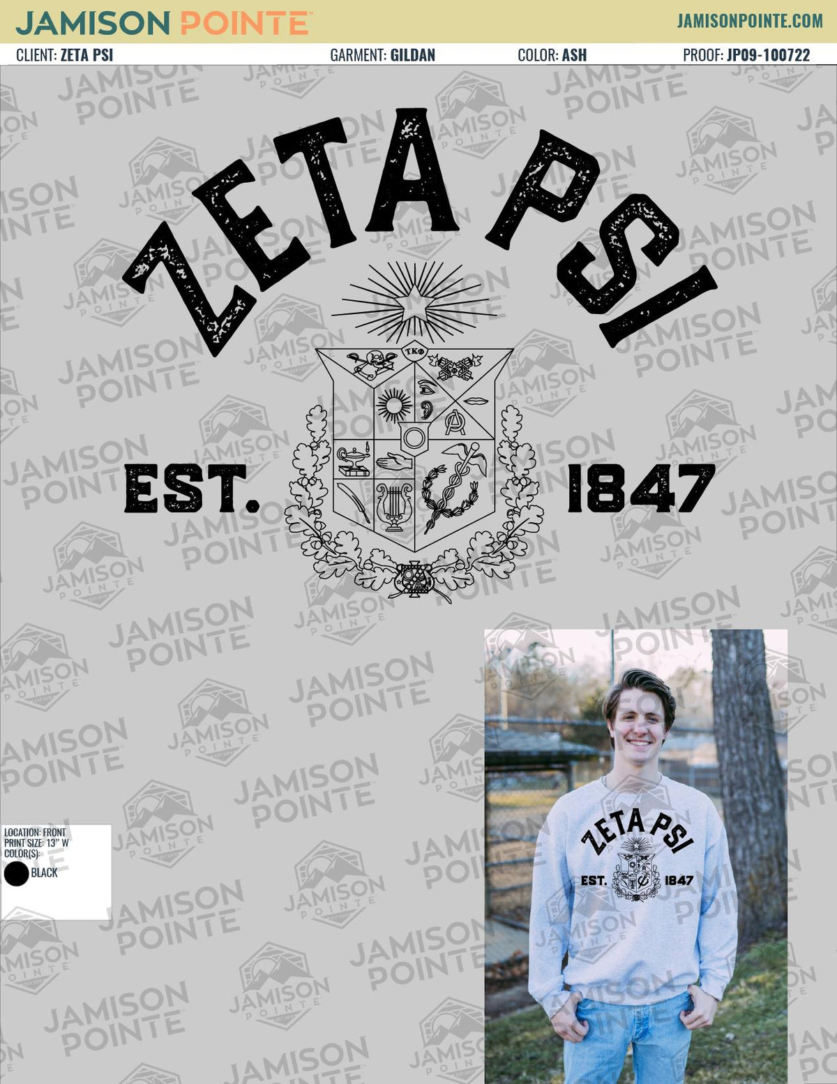 Zeta Psi Rensselaer Polytechnic Institute Fall Crewneck Sweatshirt