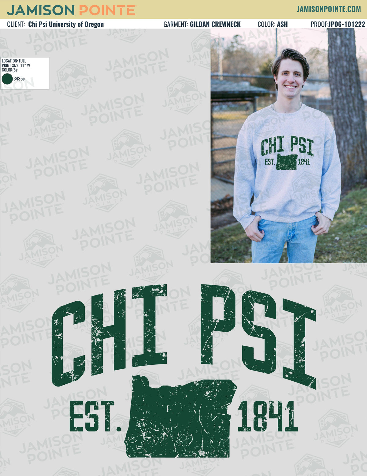 Chi Psi University of Oregon Fall Crewneck Sweatshirt