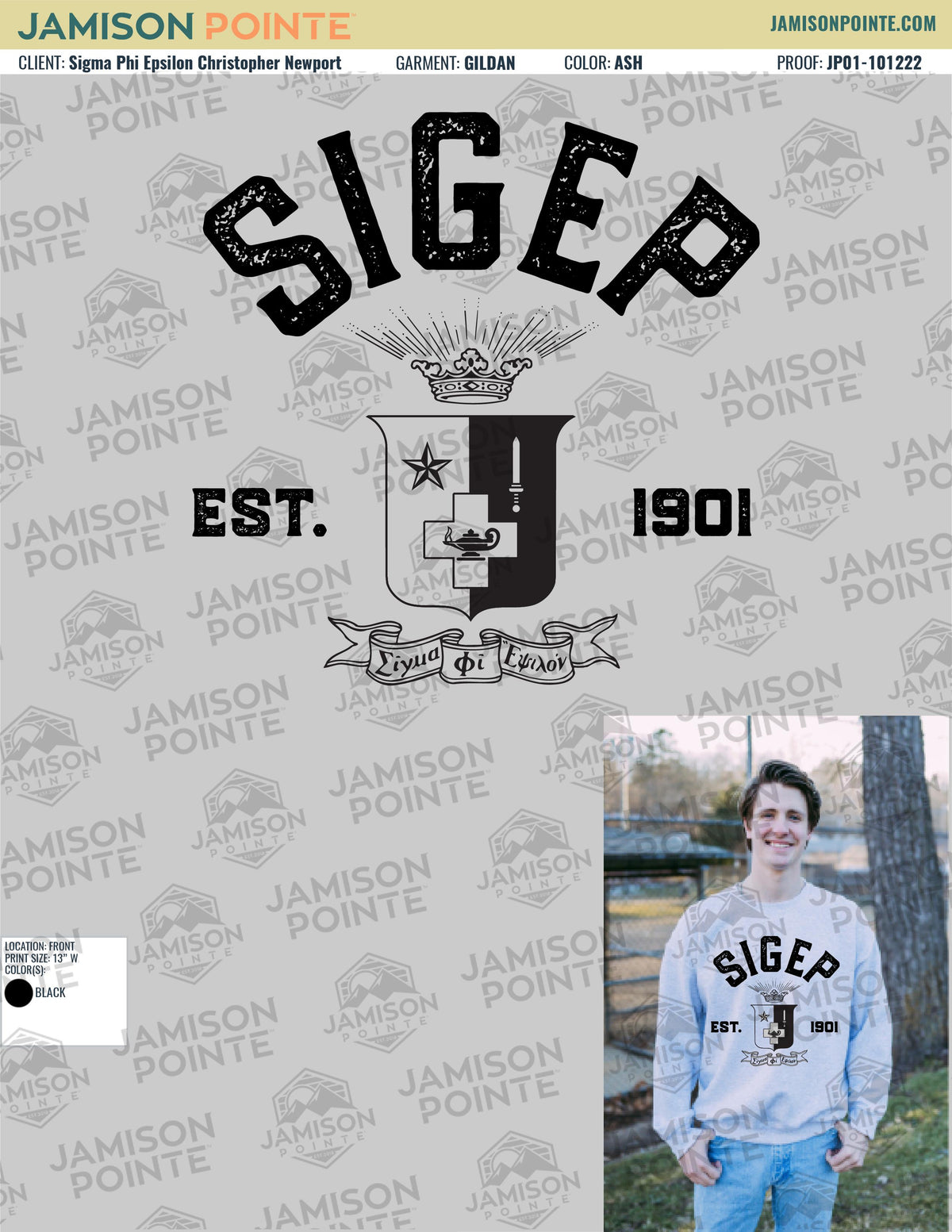 Sigma Phi Epsilon Christopher Newport University Fall Crewneck Sweatshirt