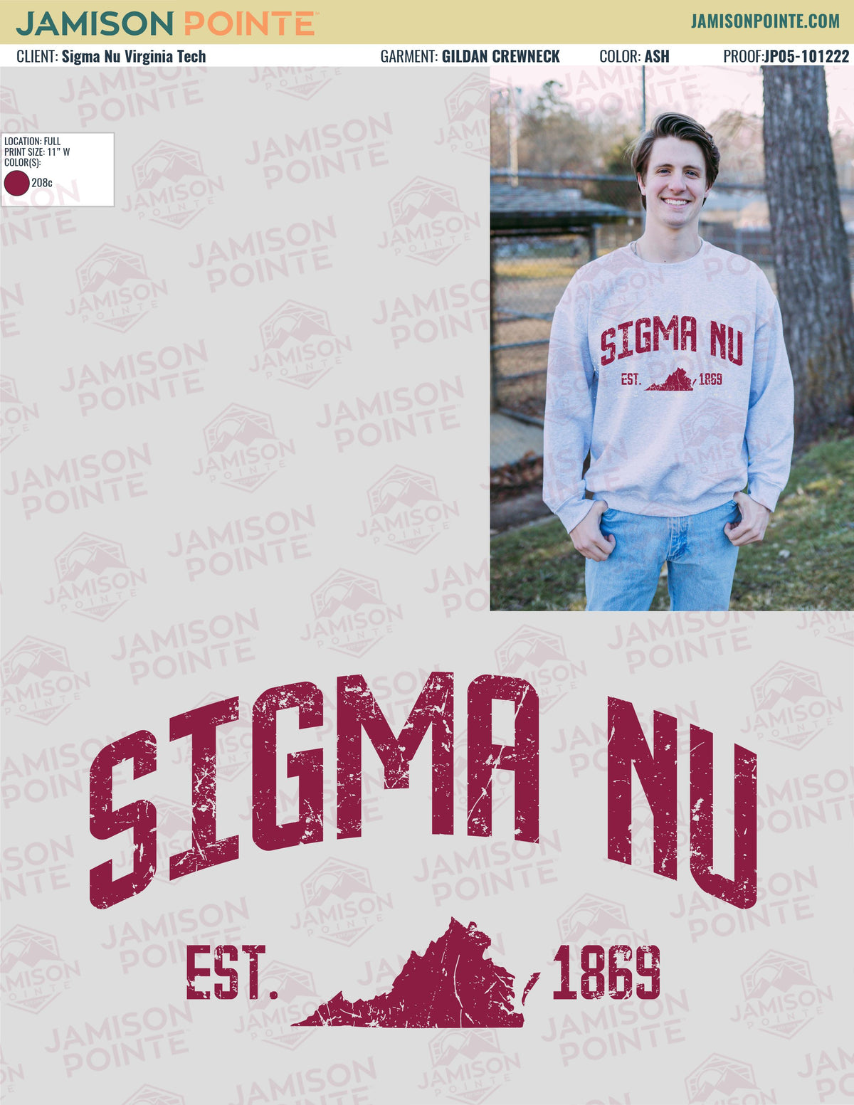 Sigma Nu Virginia Tech University Fall Crewneck Sweatshirts