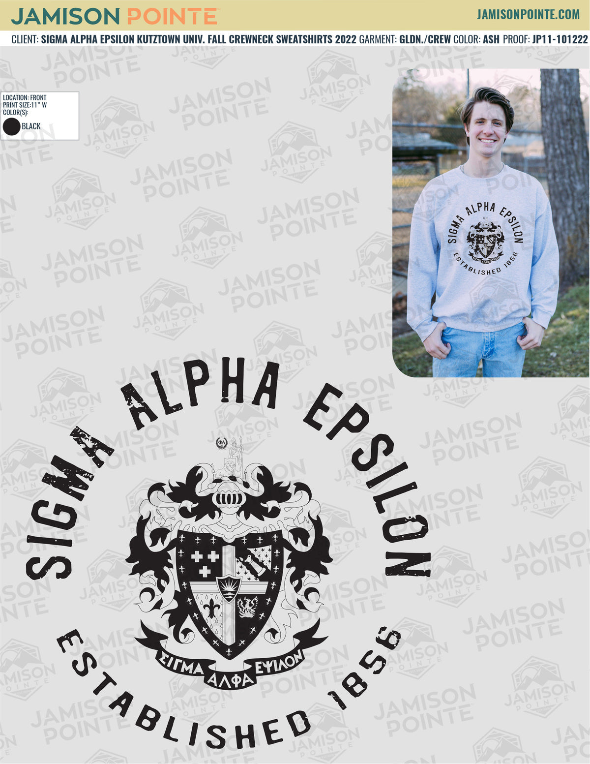 Sigma Alpha Epsilon Kutztown University Fall Crewneck Sweatshirts