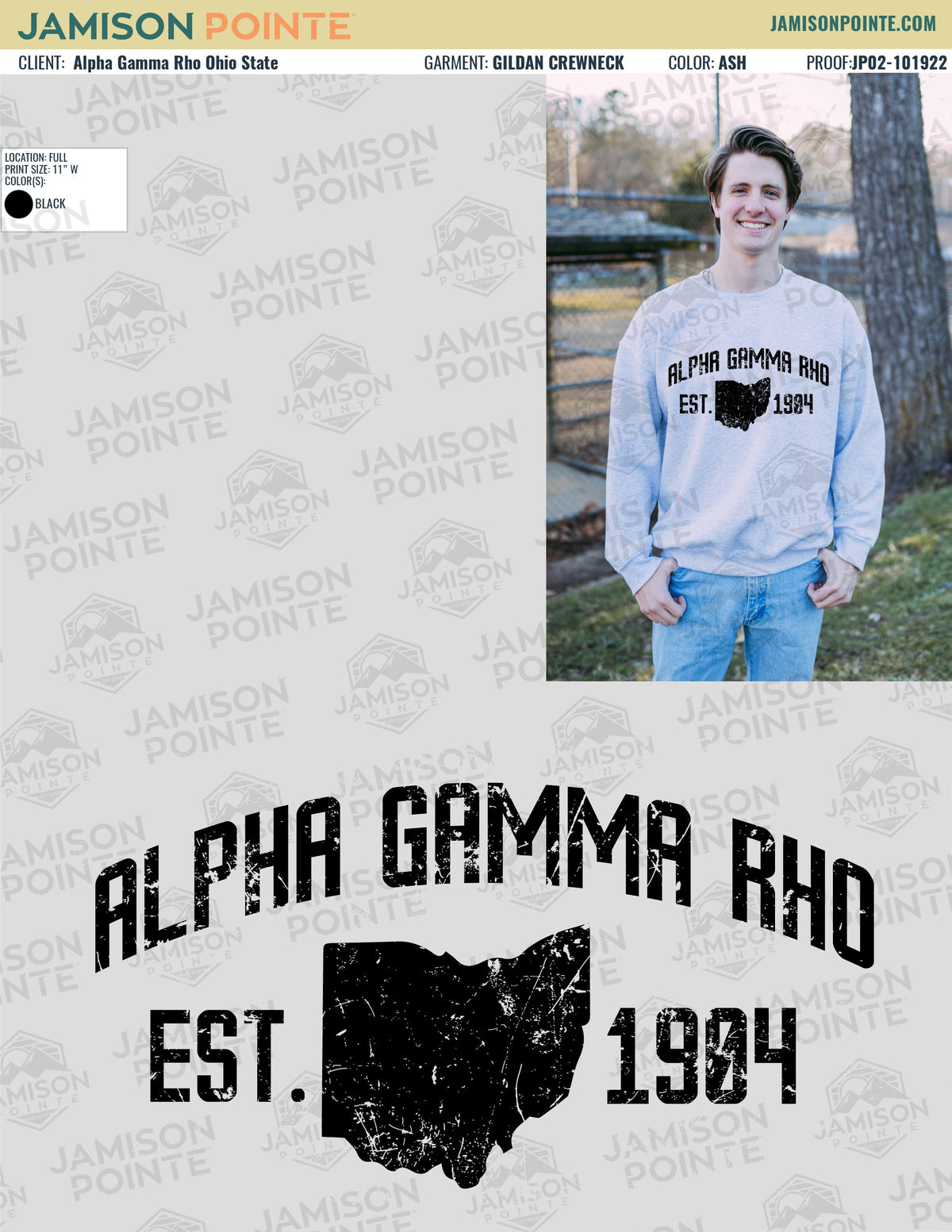 Alpha Gamma Rho Ohio State University Fall Crewneck Sweatshirt