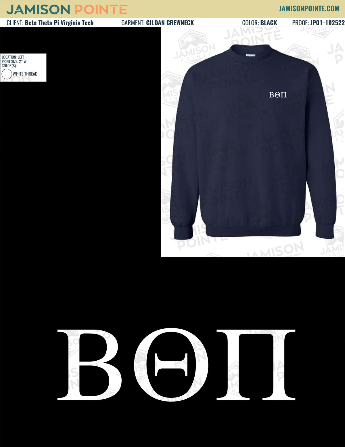 Beta Theta Pi Virginia Tech Fall Crewneck Sweatshirts