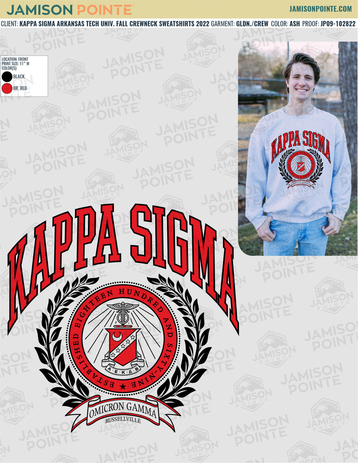 Kappa Sigma Arkansas Tech University Fall Crewneck Sweatshirts