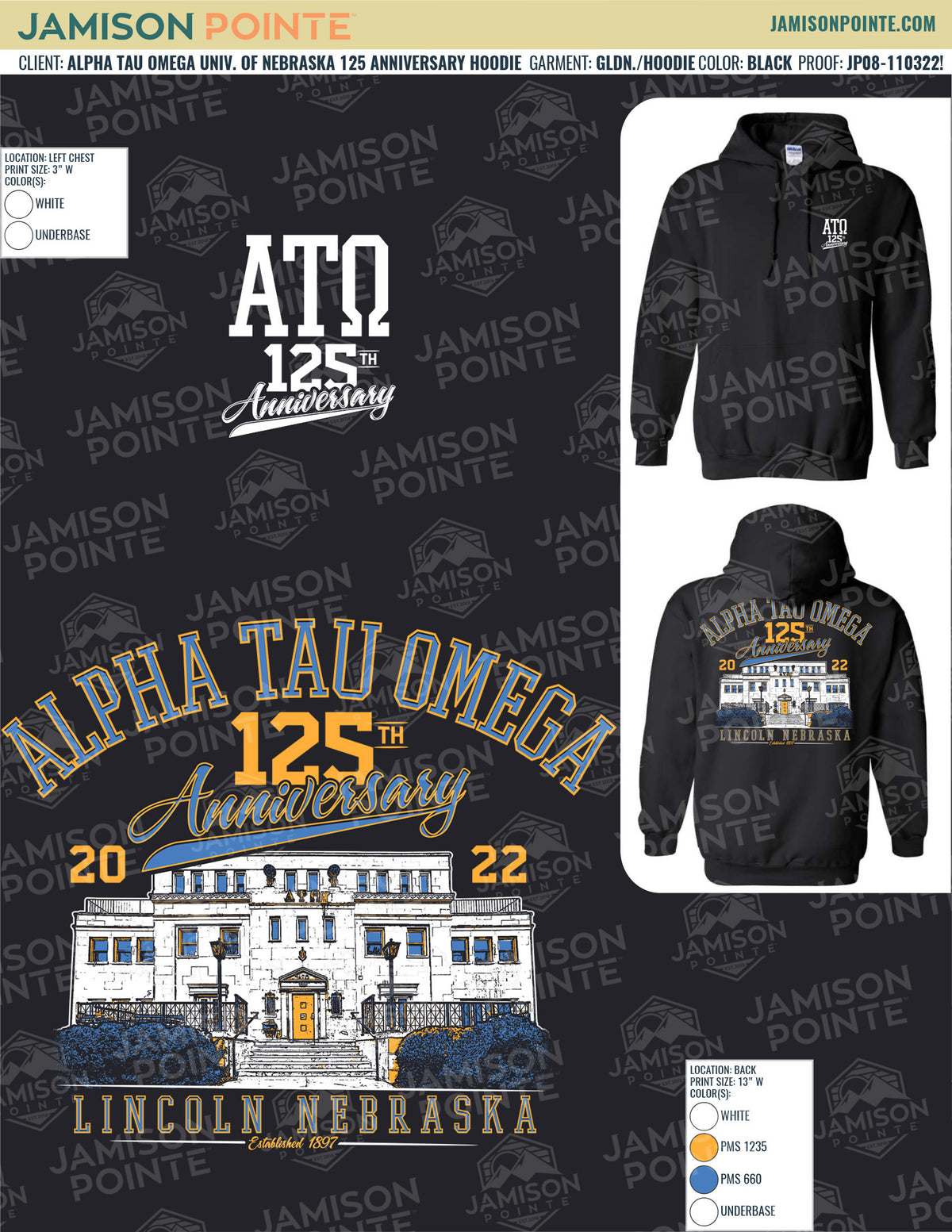 Alpha Tau Omega University of Nebraska 125 Anniversary T-Shirt