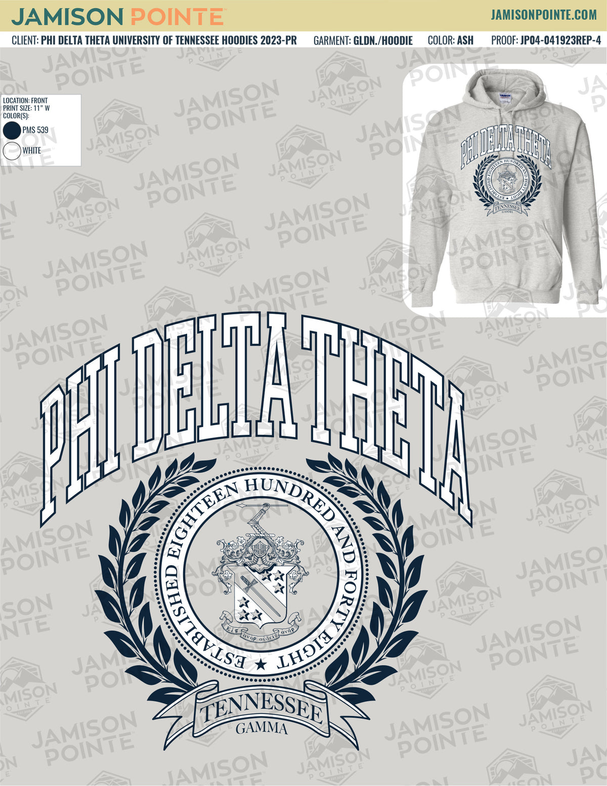 Phi Delta Theta University of Tennessee Hoodies