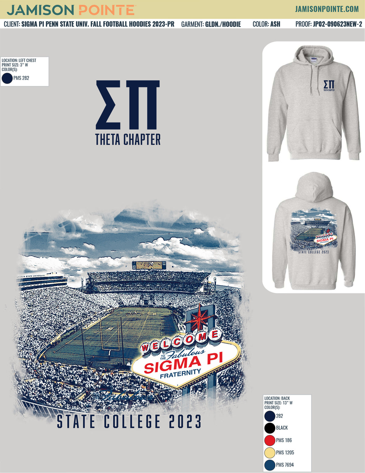 Sigma Pi Penn State University Fall Football Hoodies