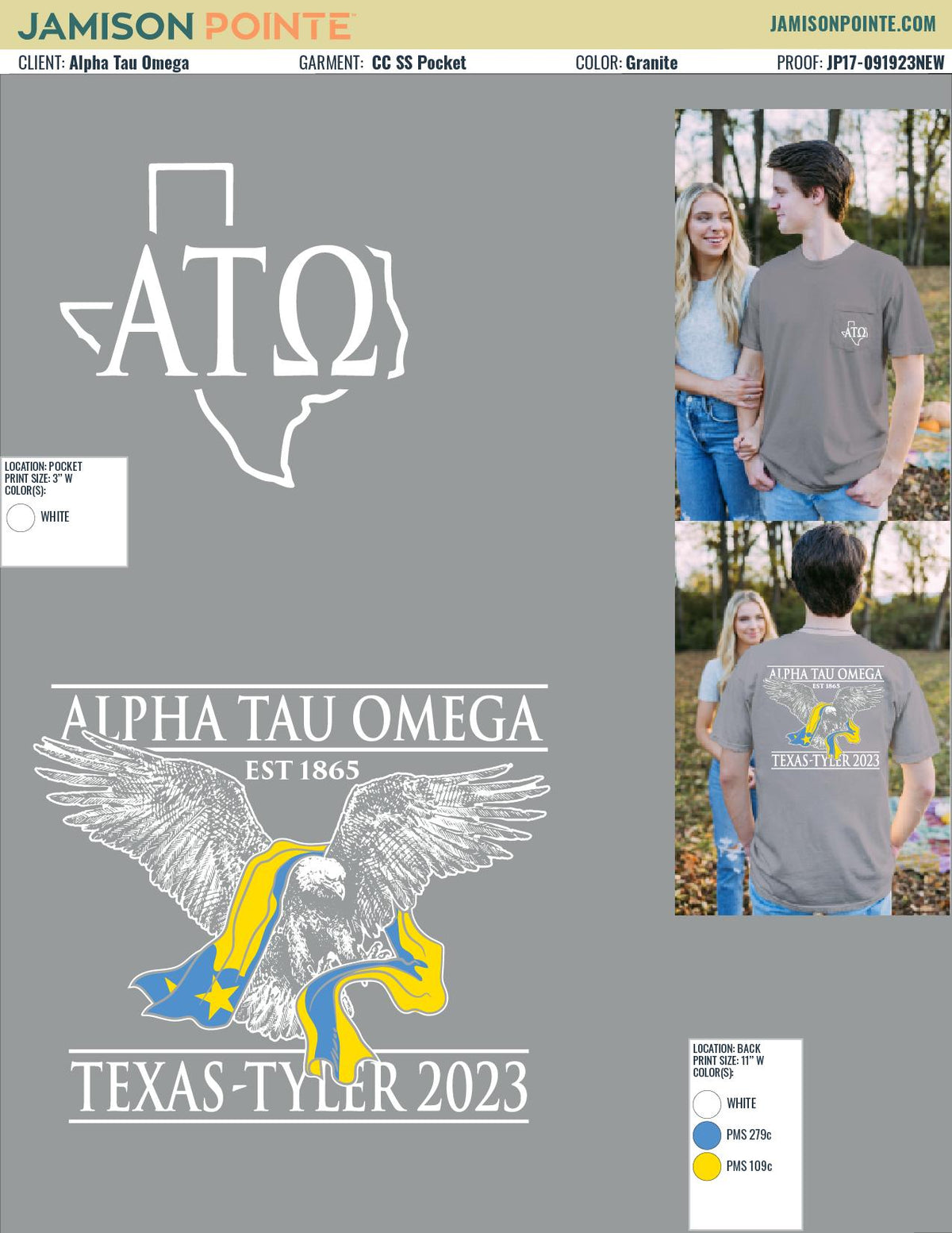 Alpha Tau Omega University of Texas at Tyler Fall PR T-Shirt