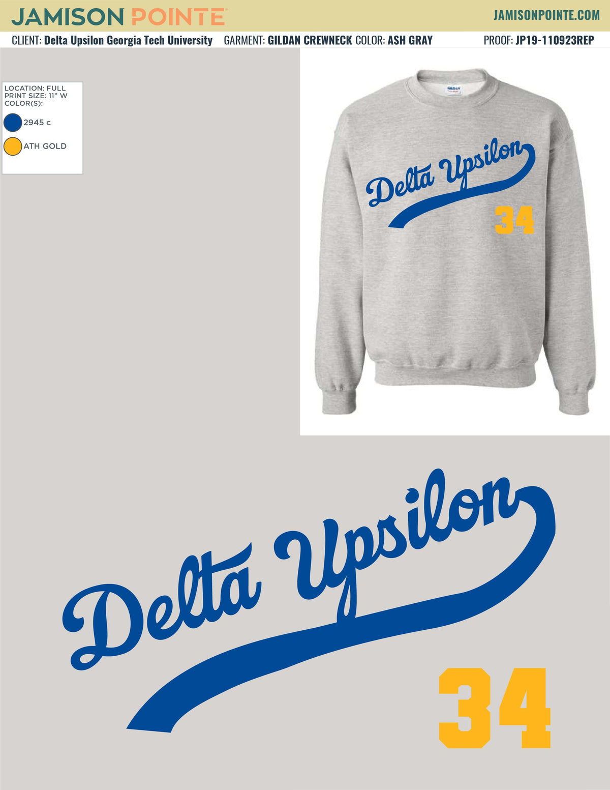 Delta Upsilon Georgia Tech University Winter Sweatshirt
