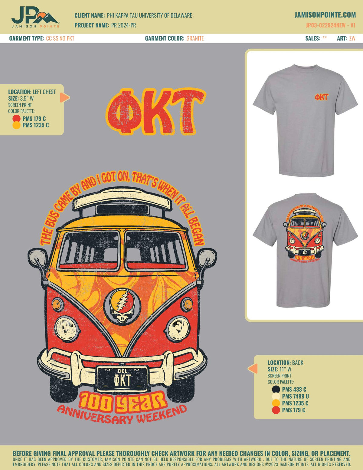 Phi Kappa Tau University of Delaware PR T-Shirt