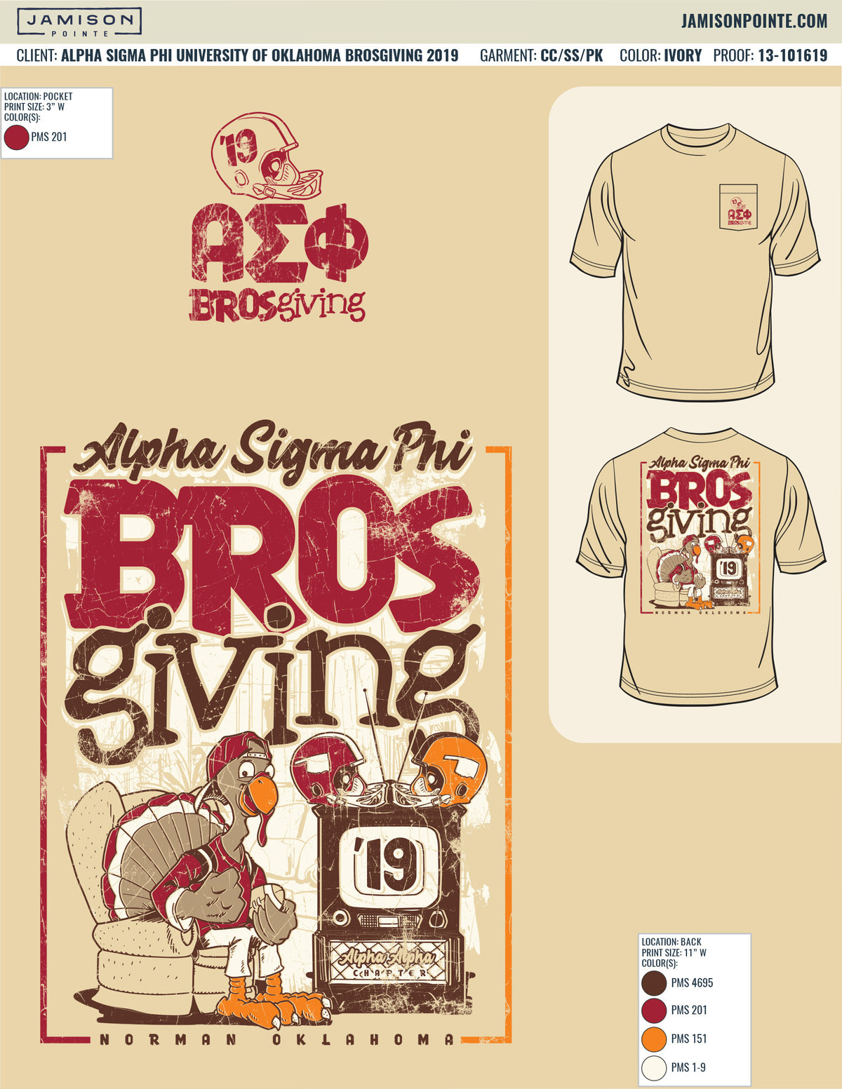 Alpha Sigma Phi University of Oklahoma Brosgiving T-Shirt
