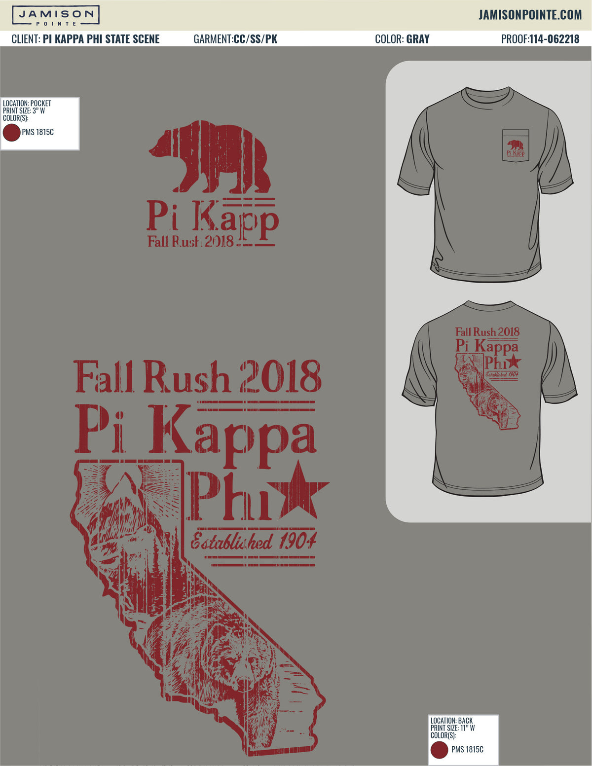 Pi Kappa Phi State Scene T-Shirt