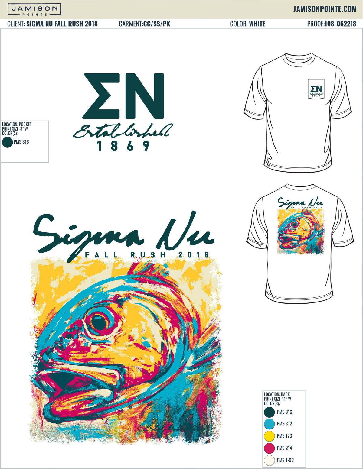 Sigma Nu Colorful Fish T-Shirt
