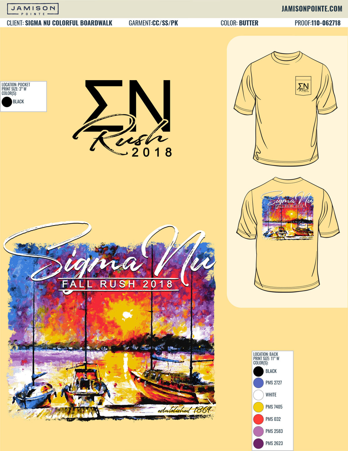 Sigma Nu Colorful Boardwalk T-Shirt