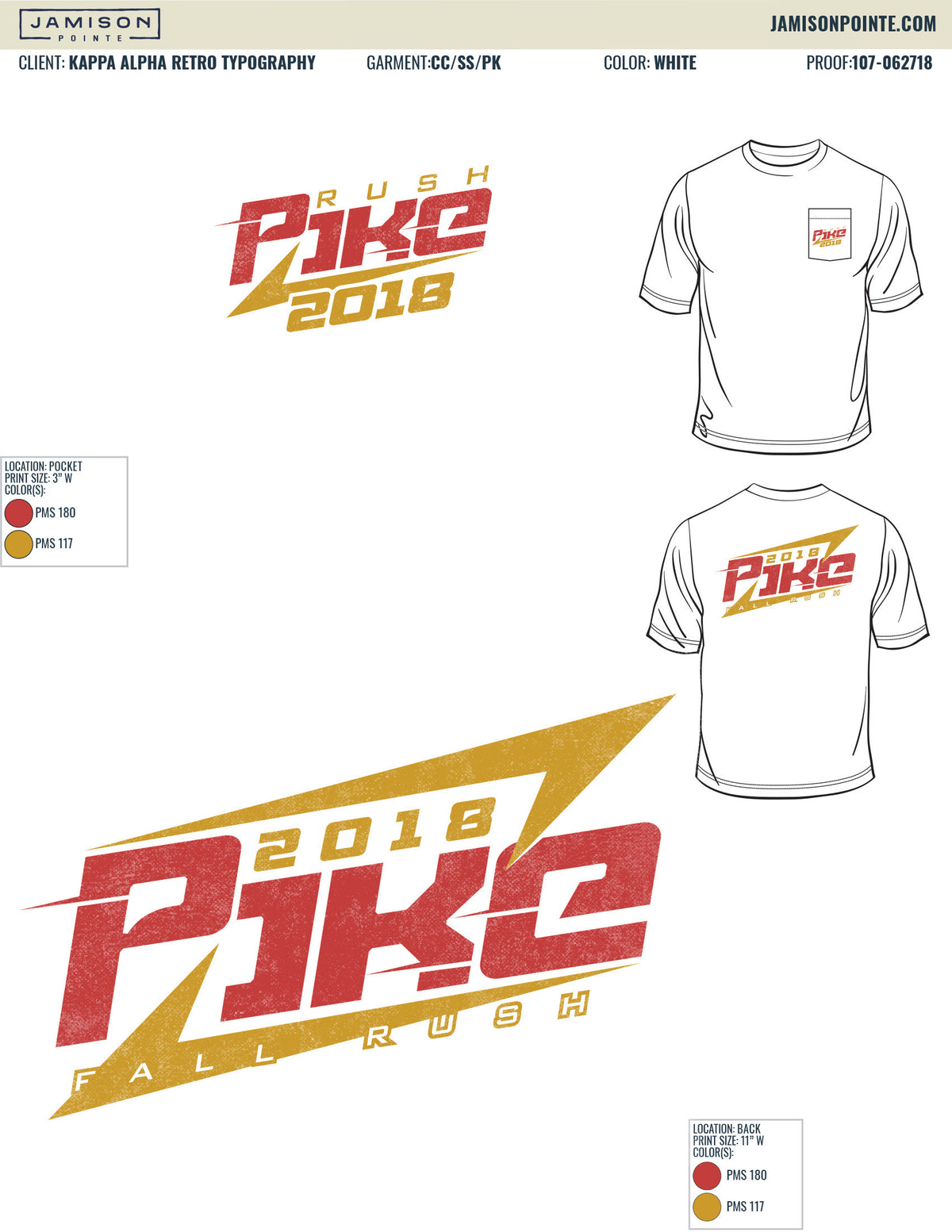 Pi Kappa Alpha Retro Typography T-Shirt