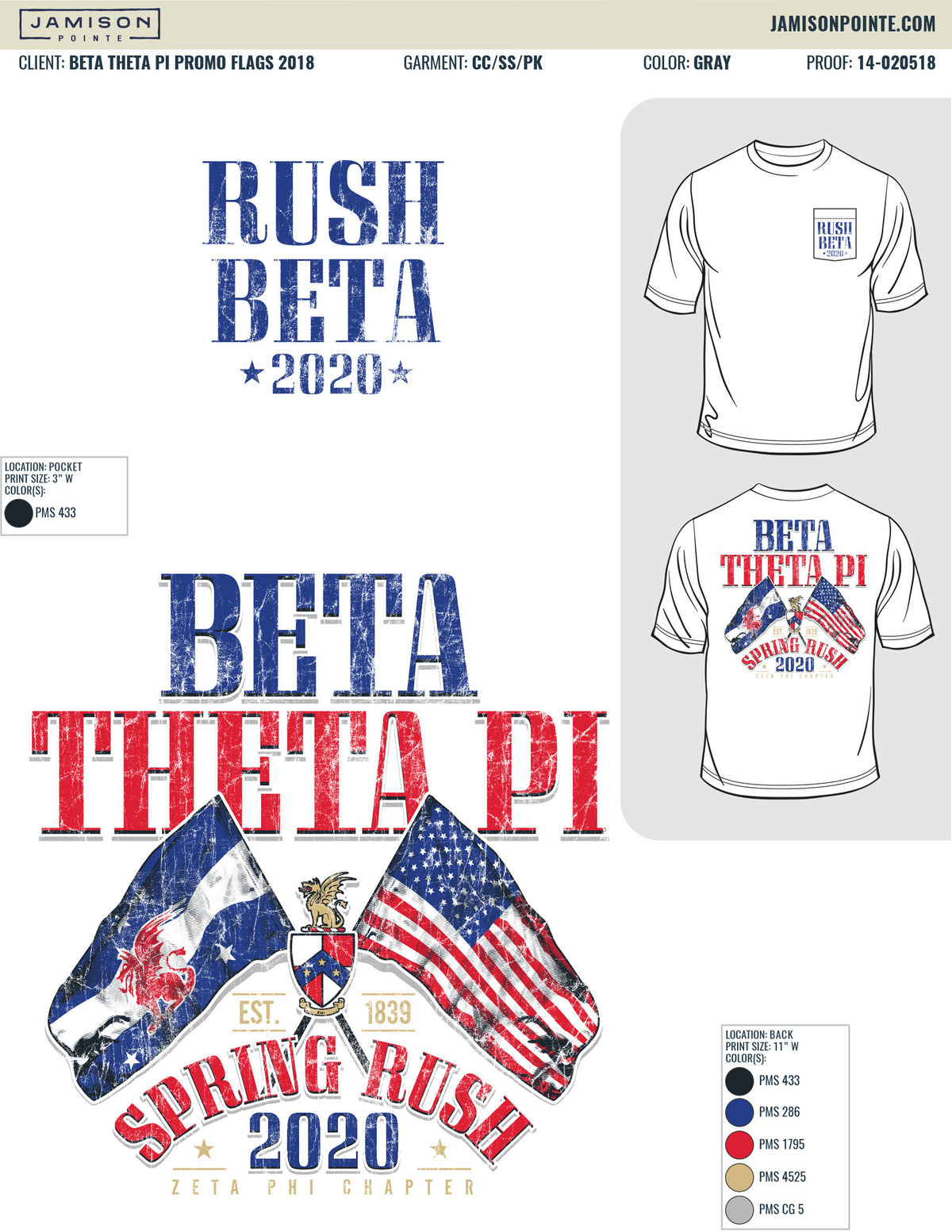 Beta Theta Pi Spring Rush Flags T-Shirt