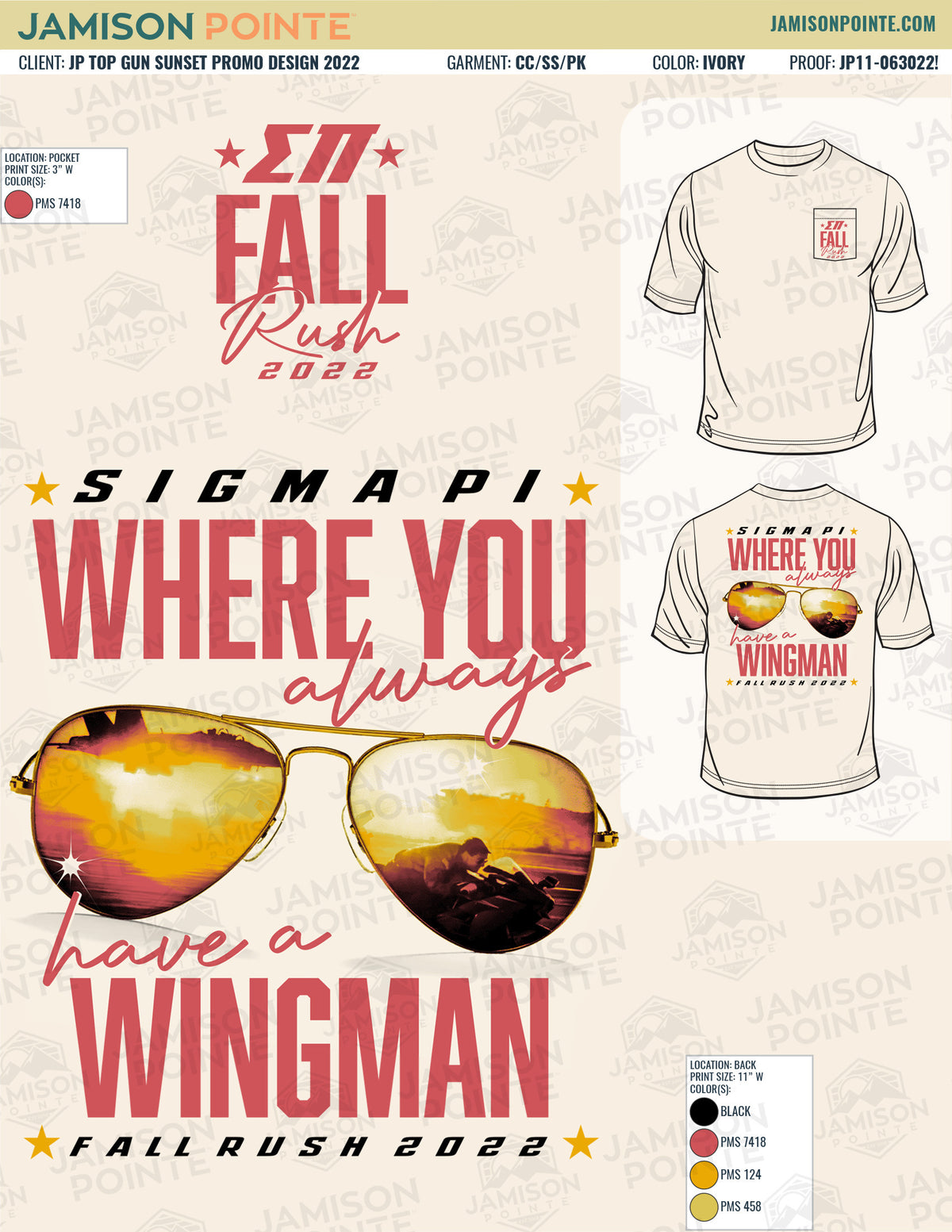 Sigma Pi Top Gun Sunset Fall Rush T-Shirt