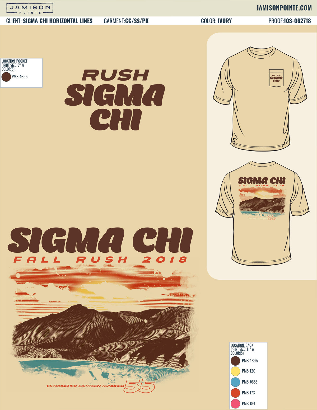 Sigma Chi Horizontal Lines T-Shirt