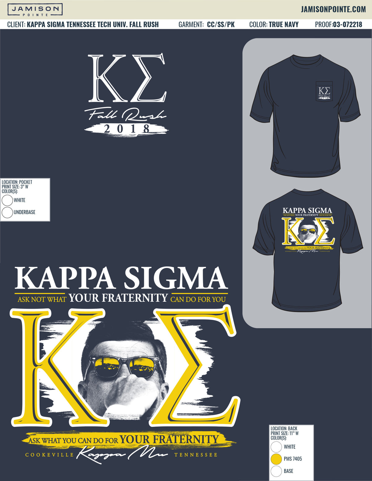 Kappa Sigma Tennessee Tech University Fall Rush T-Shirt