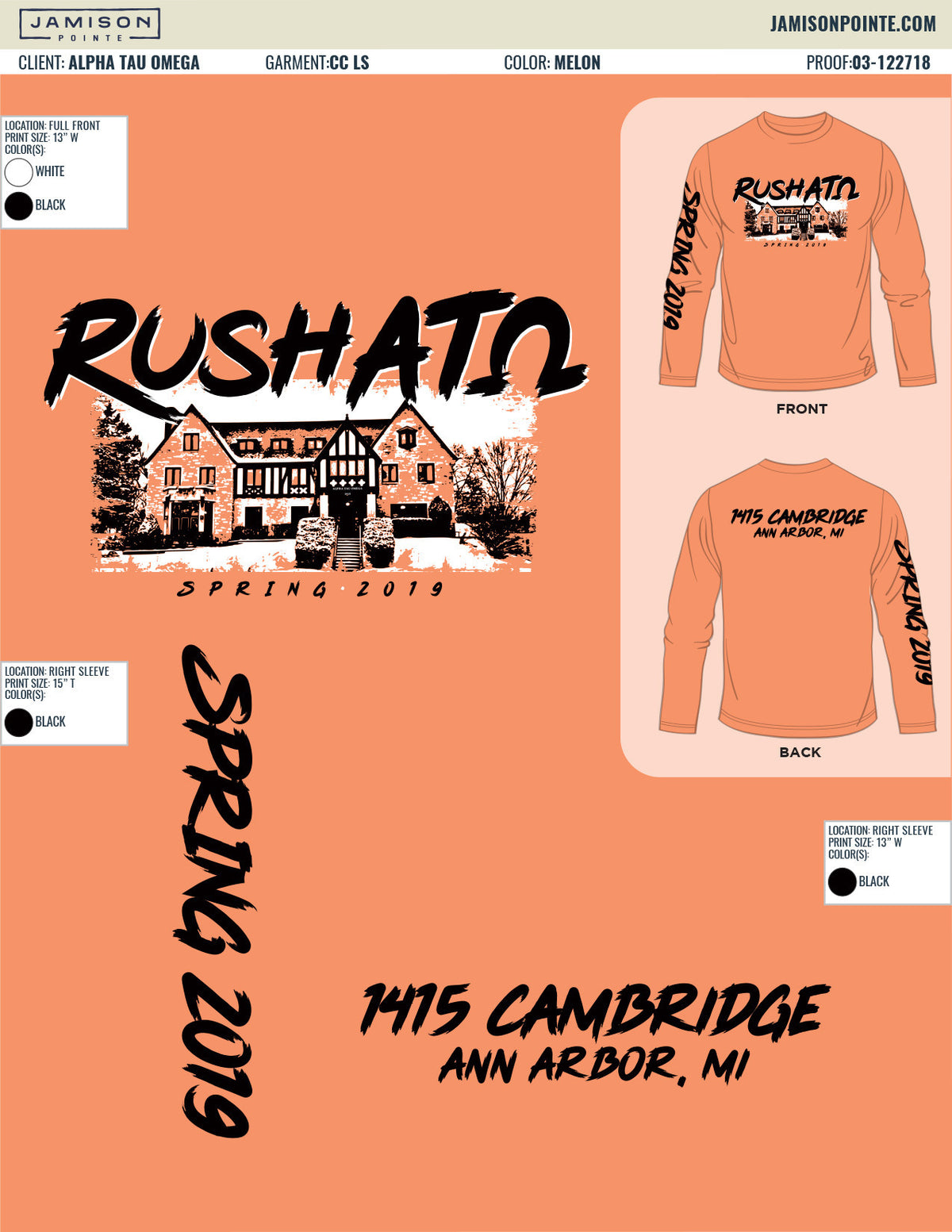Alpha Tau Omega University of Michigan Spring Rush T-Shirt
