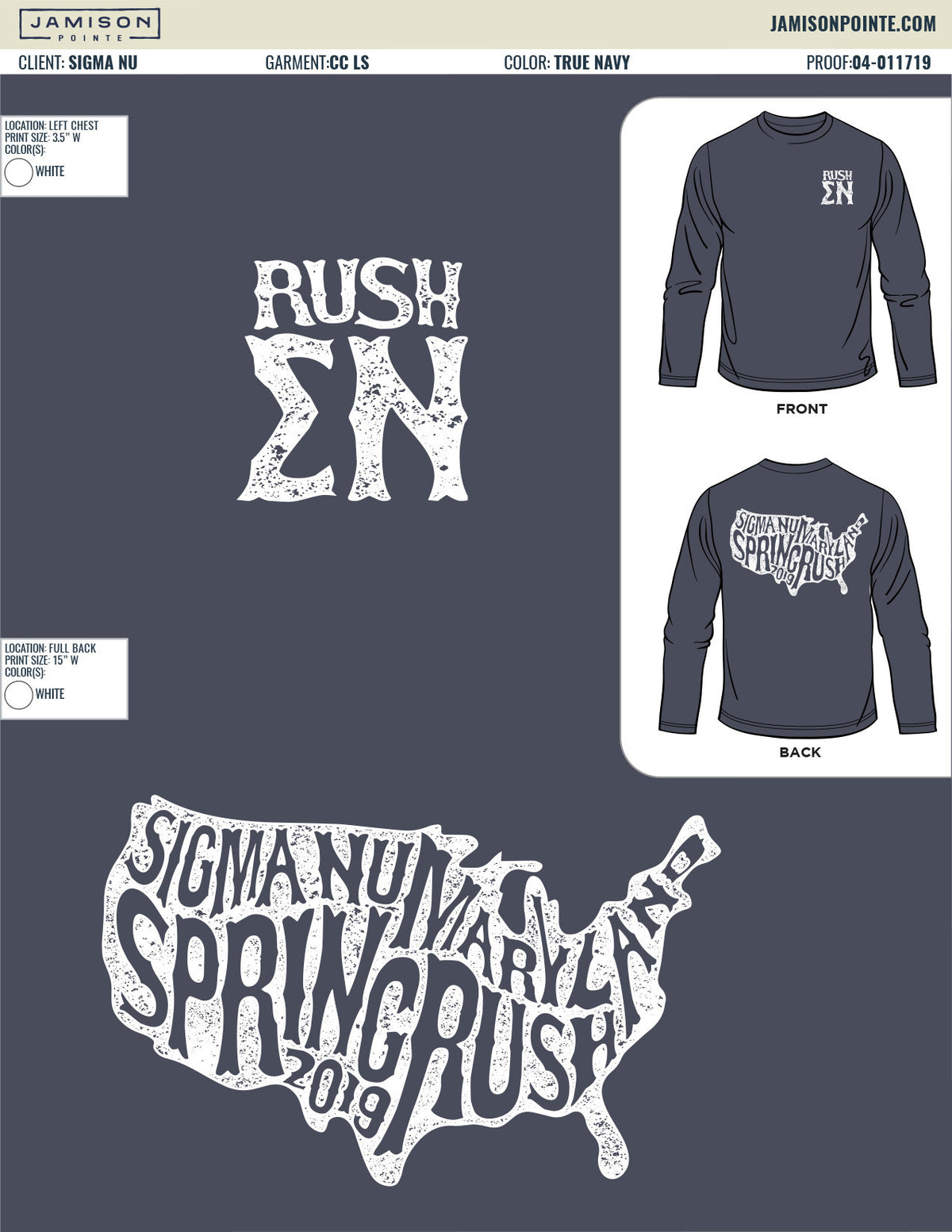 Sigma Nu University of Maryland Spring Rush T-Shirt