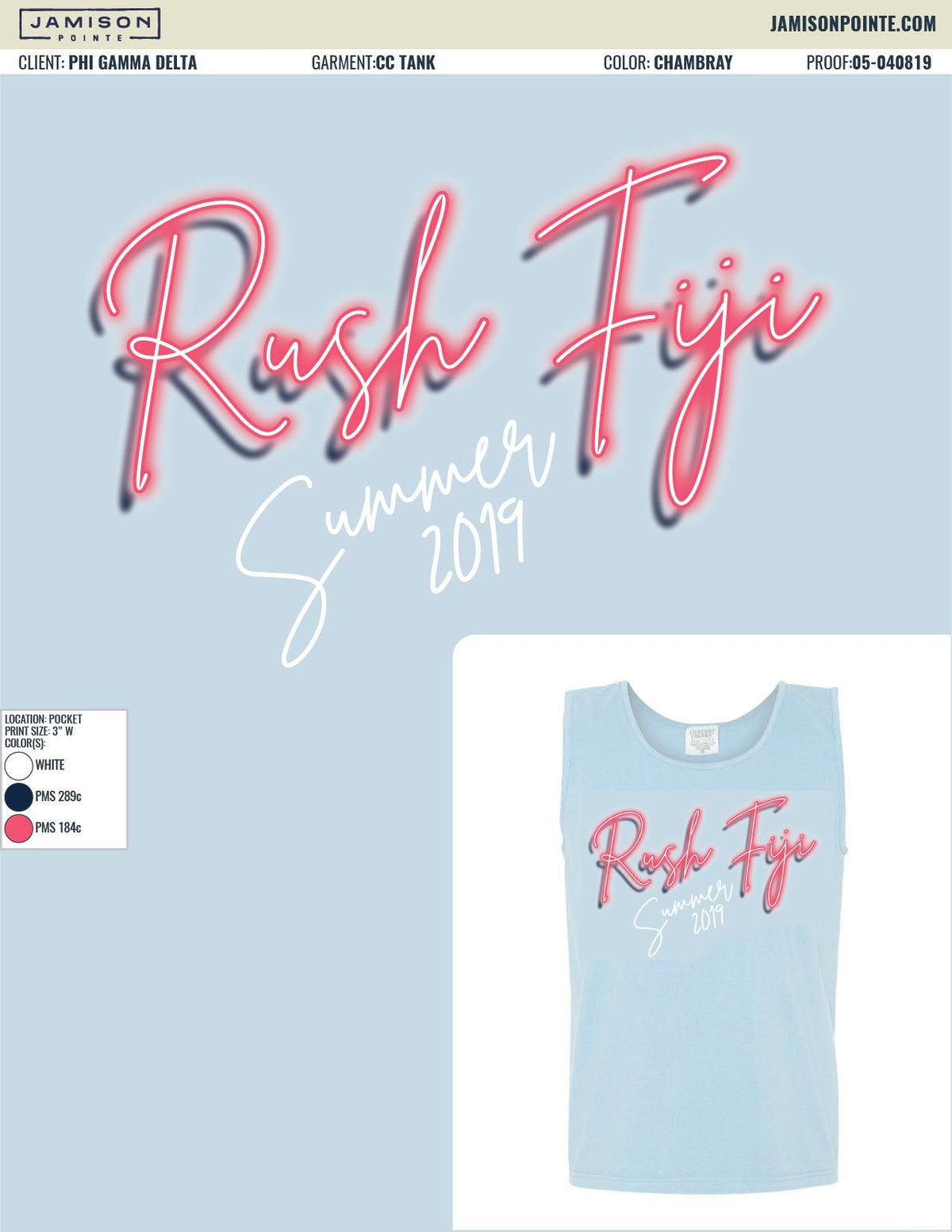 Phi Gamma Delta University of Nebraska Lincoln Summer Rush T-Shirt