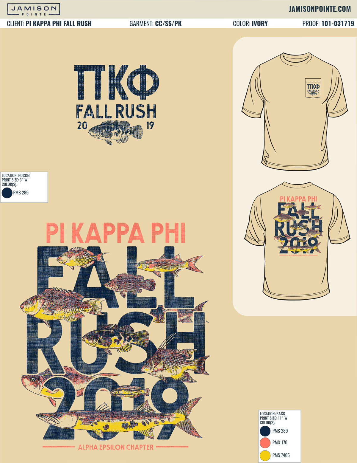 Pi Kappa Phi Fall Rush Fish T-Shirt