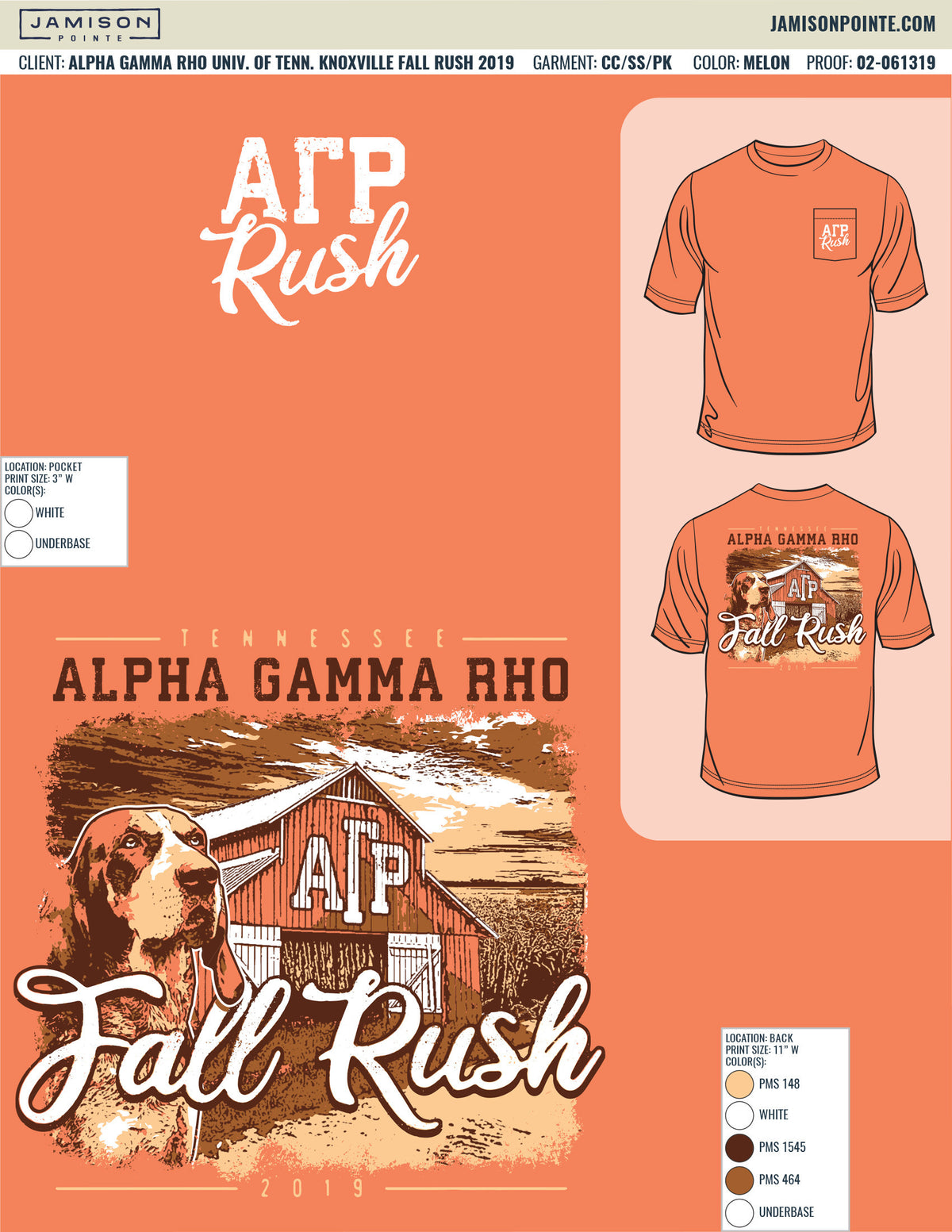 Alpha Gamma Rho University of Tennessee Knoxville Fall Rush T-Shirt