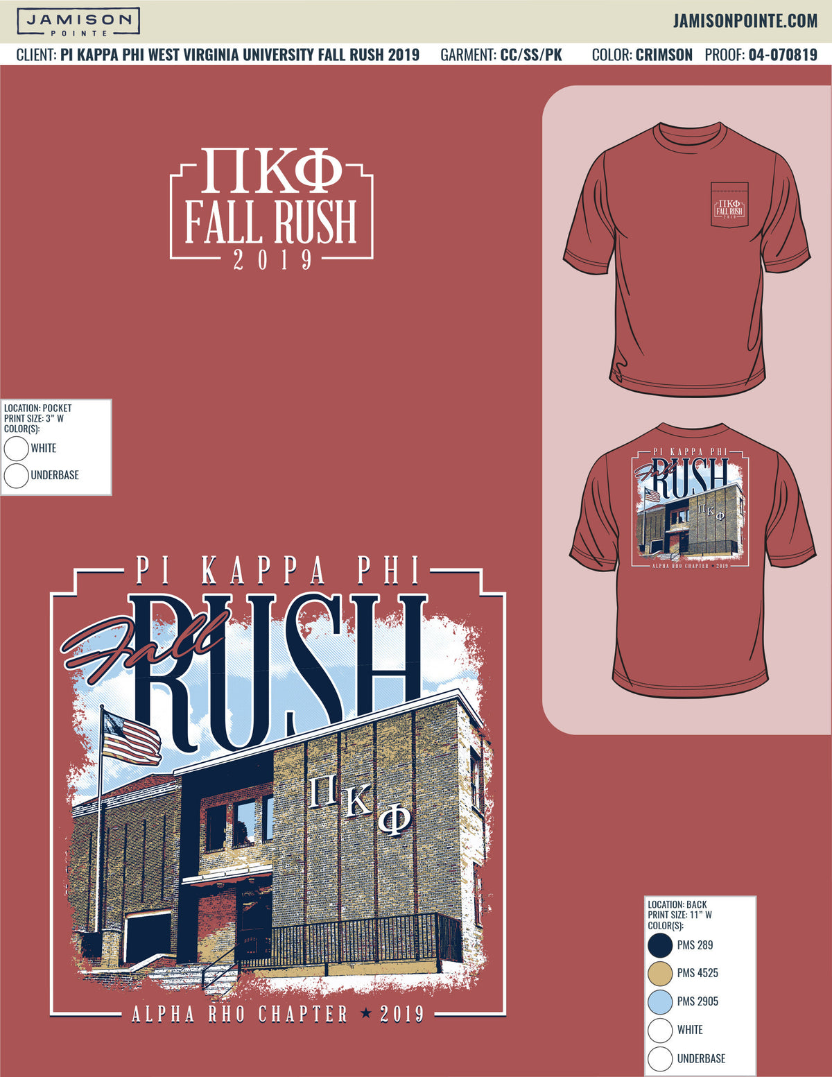 Pi Kappa Phi West Virginia University Fall Rush T-Shirt