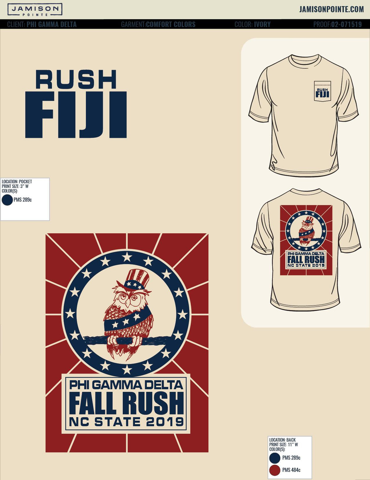 Phi Gamma Delta North Carolina State University Fall Rush T-Shirt