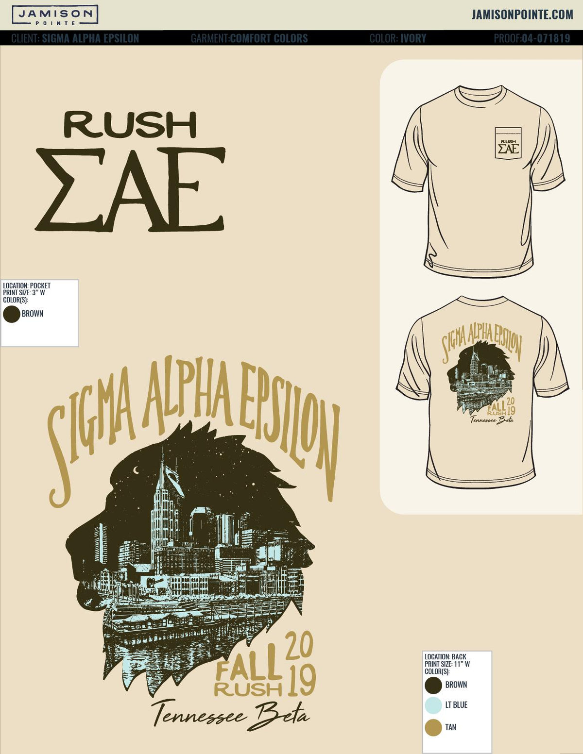 Sigma Alpha Epsilon Middle Tennessee State University Fall Rush T-Shirt