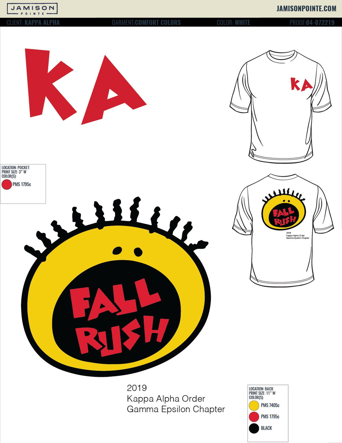 Kappa Alpha Order University of Arizona Fall Rush T-Shirt