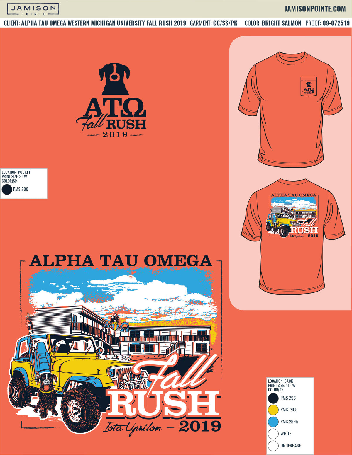 Alpha Tau Omega Western Michigan University Fall Rush T-Shirt