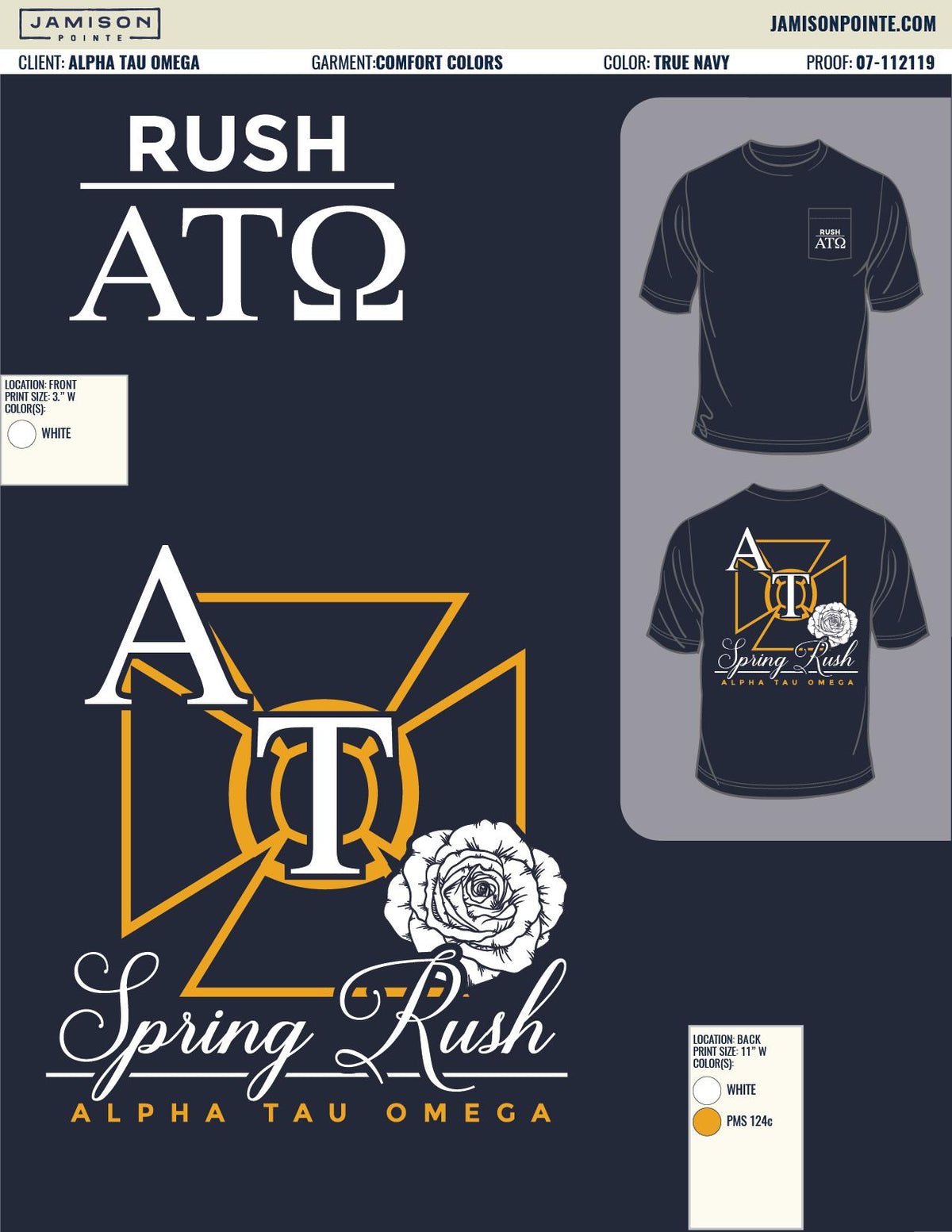 Alpha Tau Omega Purdue University Spring Rush T-Shirt