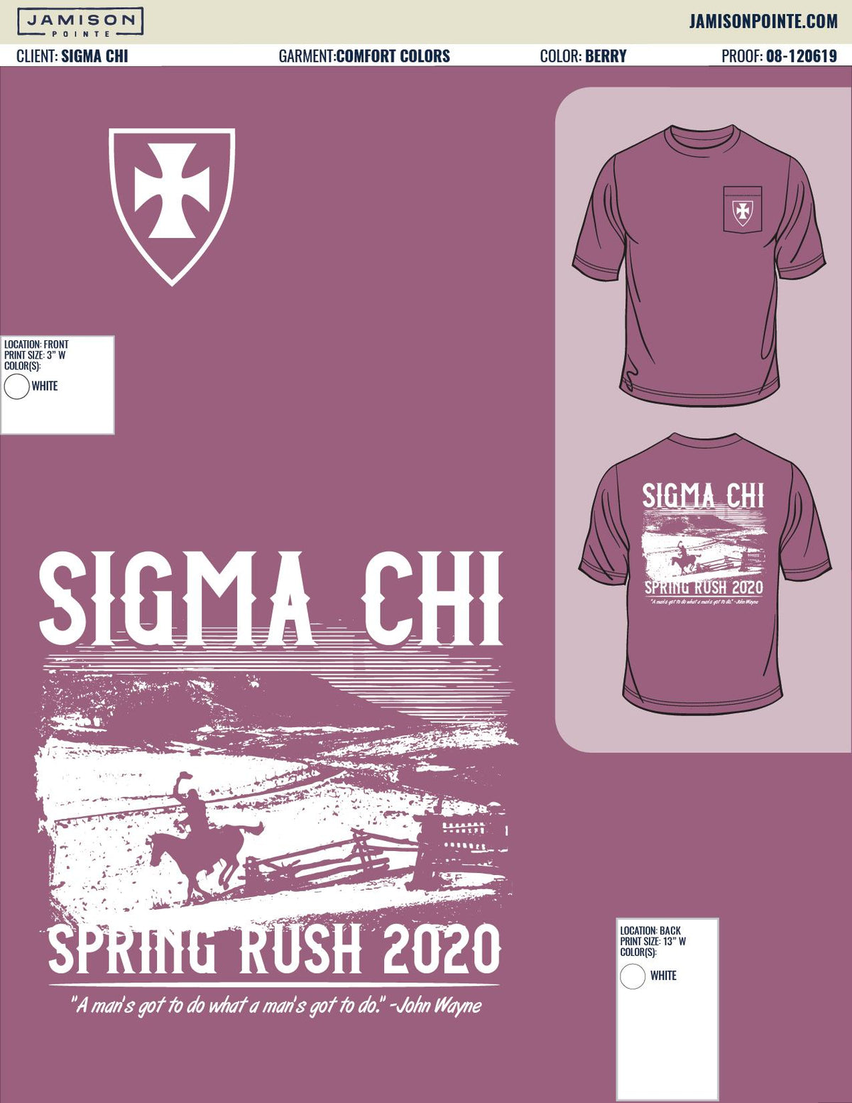 Sigma Chi Washington Lee University Spring Rush T-Shirt