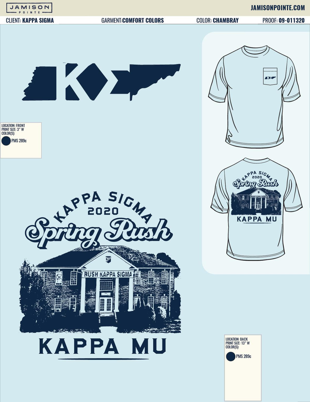 Kappa Sigma Tennessee Tech University Spring Rush T-Shirt