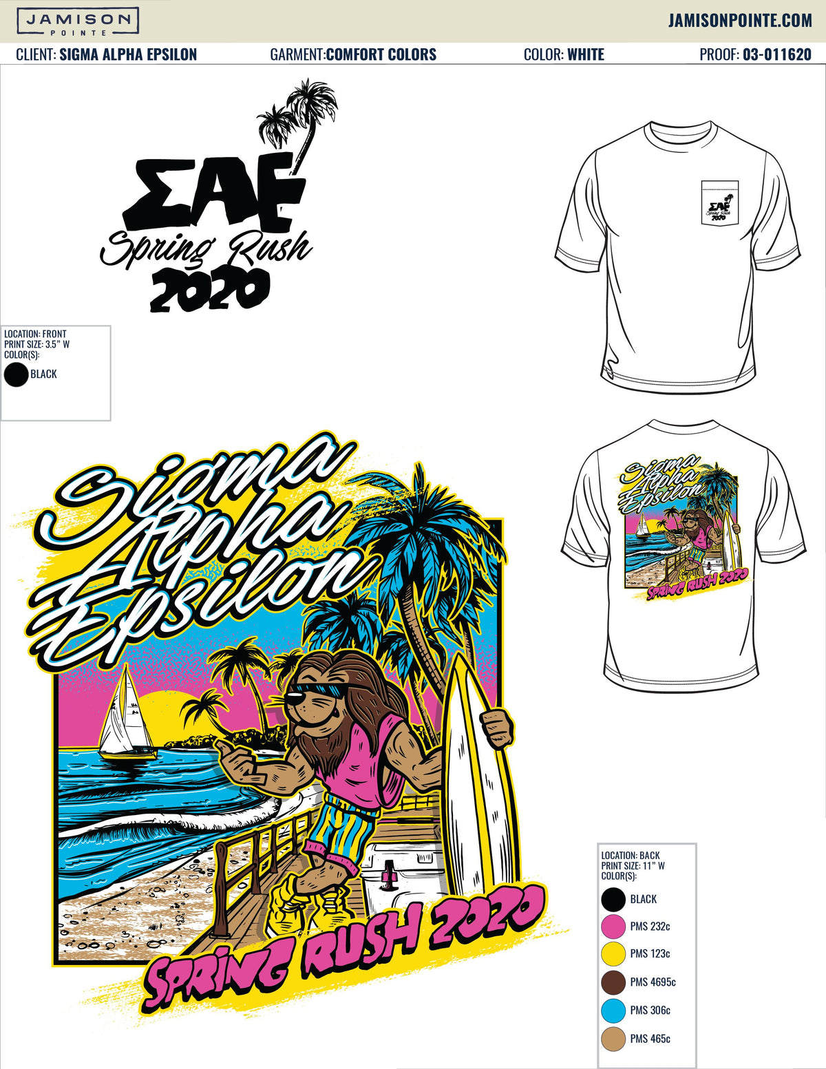 Sigma Alpha Epsilon Middle Tennessee State University Spring Rush T-Shirt