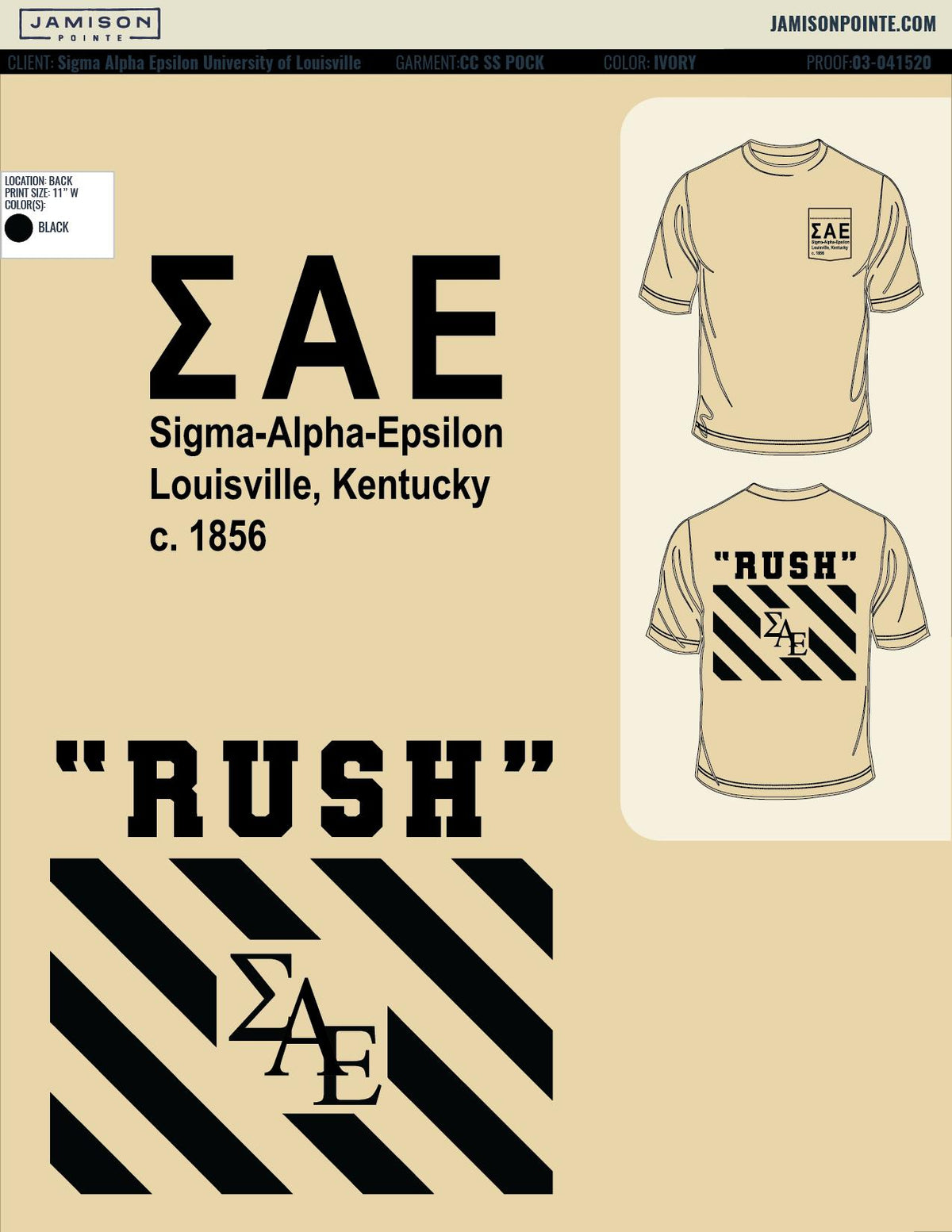 Sigma Alpha Epsilon University of Louisville Rush T-Shirt