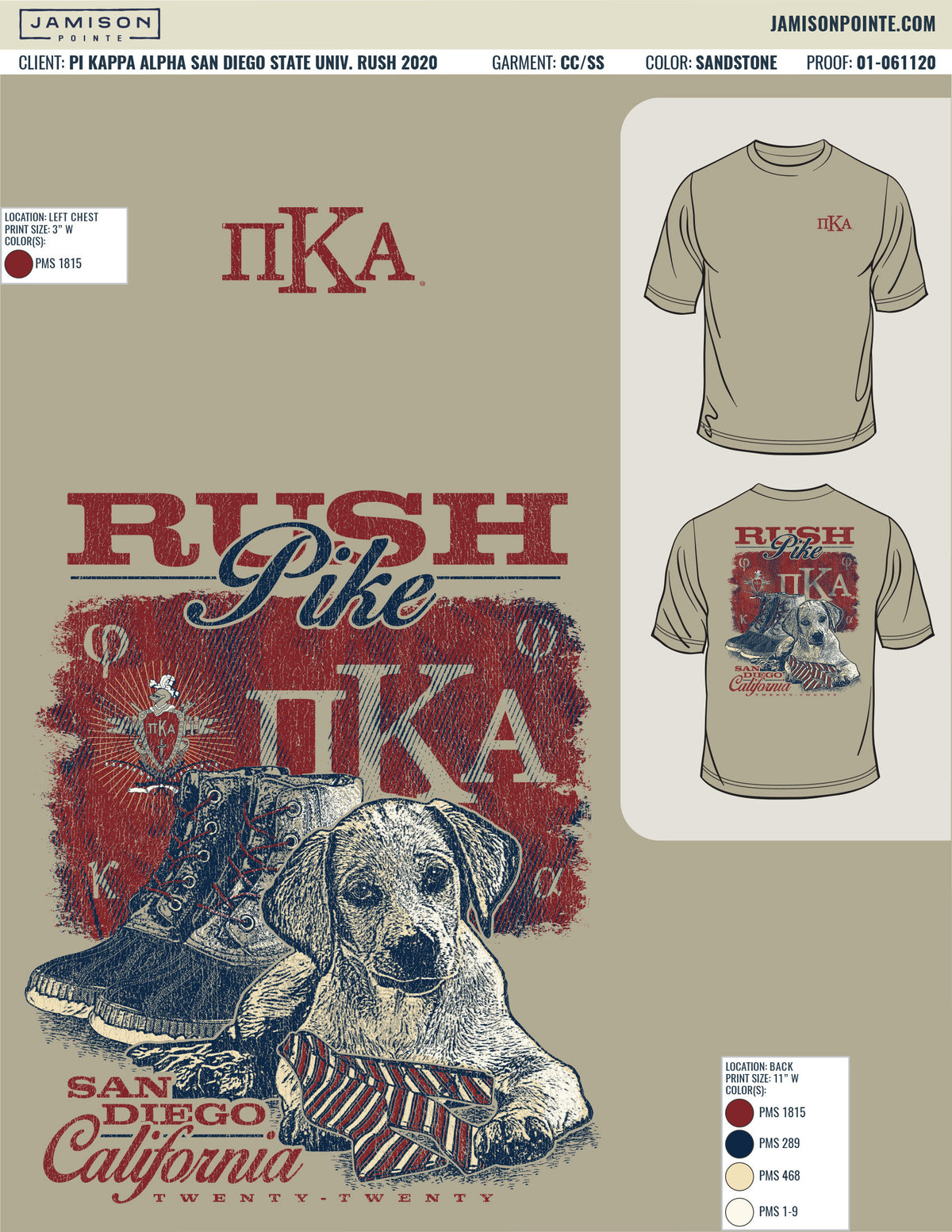 Pi Kappa Alpha San Diego State University Rush T-Shirt