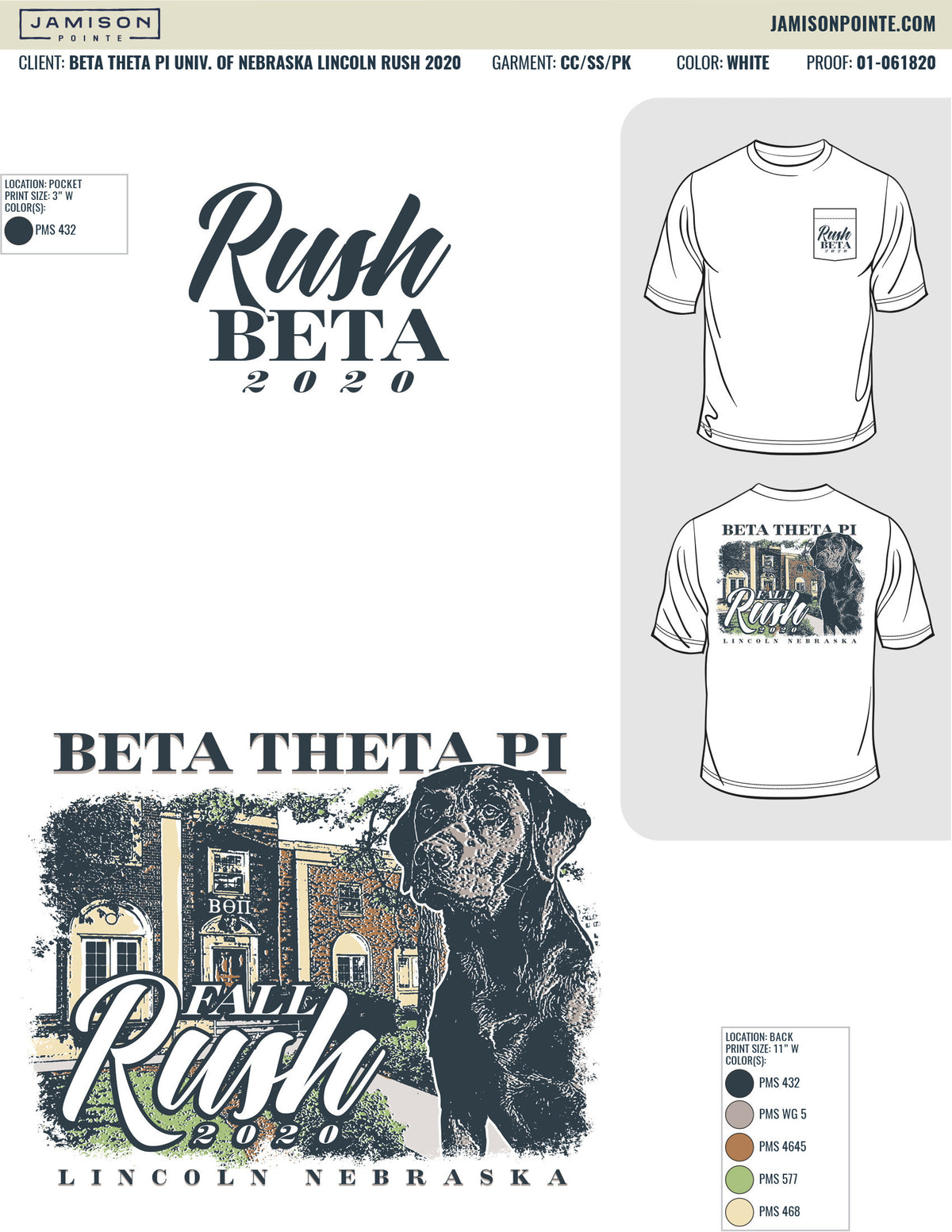 Beta Theta Pi University of Nebraska Lincoln Rush T-Shirt