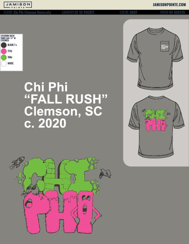 Chi Phi Clemson University Fall Rush T-Shirt
