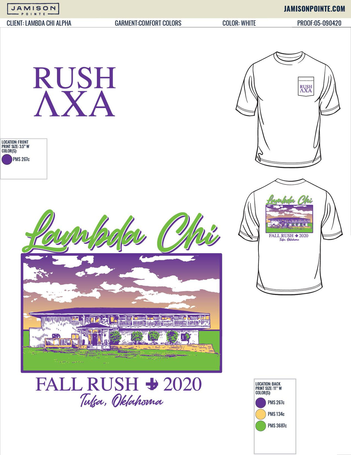 Lambda Chi Alpha University of Tulsa Fall Rush T-Shirt